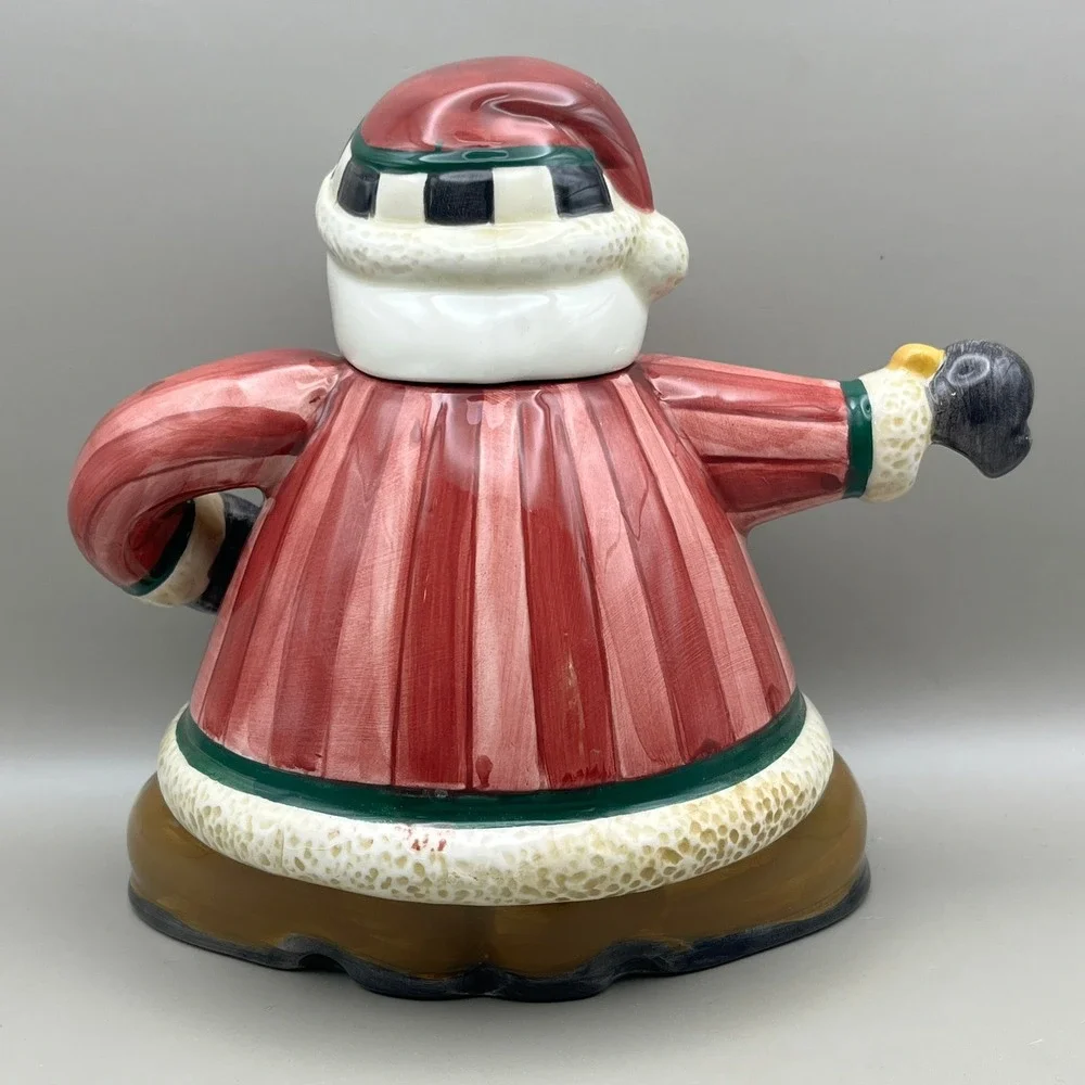 Debbie Mumm Sakura Santa Claus‎ Teapot Ceramic Christmas Holiday Decor 6.5